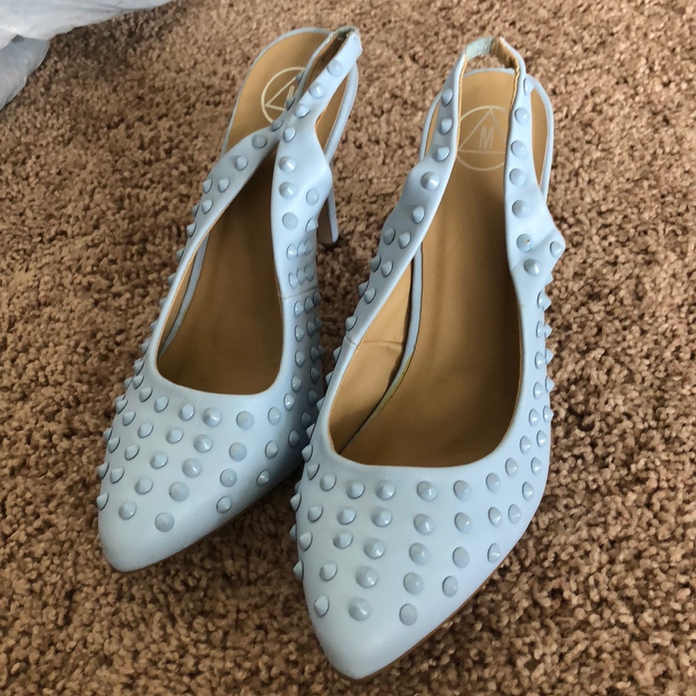Missguided baby blue heels. Worn once. Like new.
